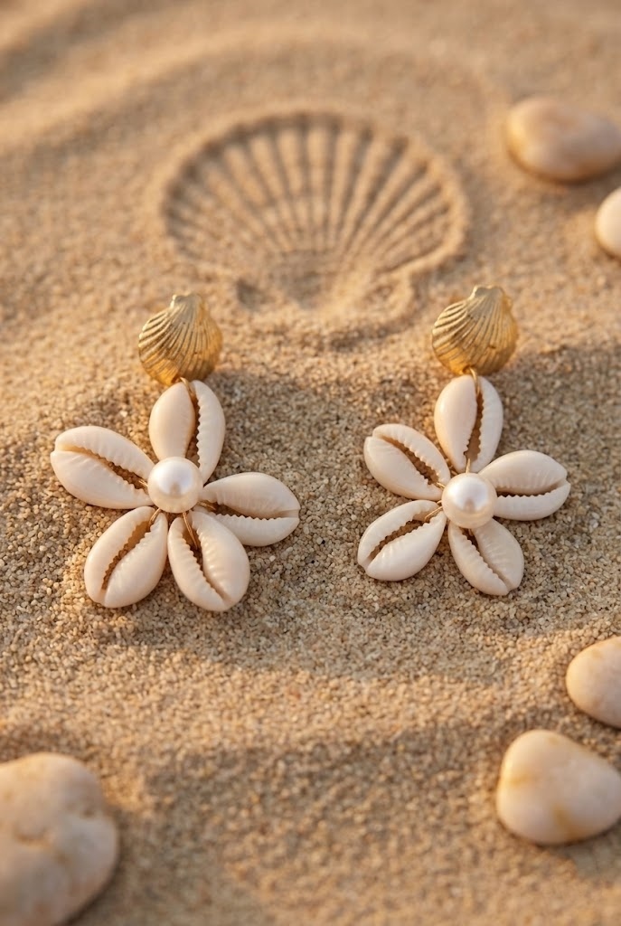 Grossiste Bellissima - Boucles d’Oreilles Coquillage Marin Acier Inoxydable – Élégance Naturelle