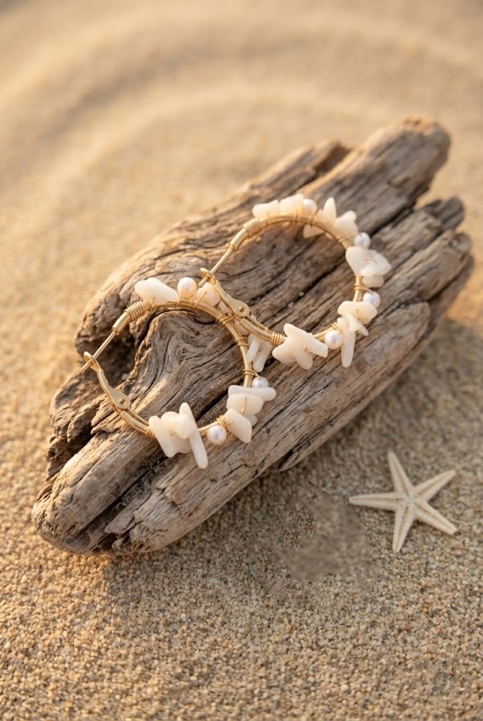 Grossiste Bellissima - Boucles d’Oreilles Créoles Pierre Acier Inoxydable – Élégance Naturelle