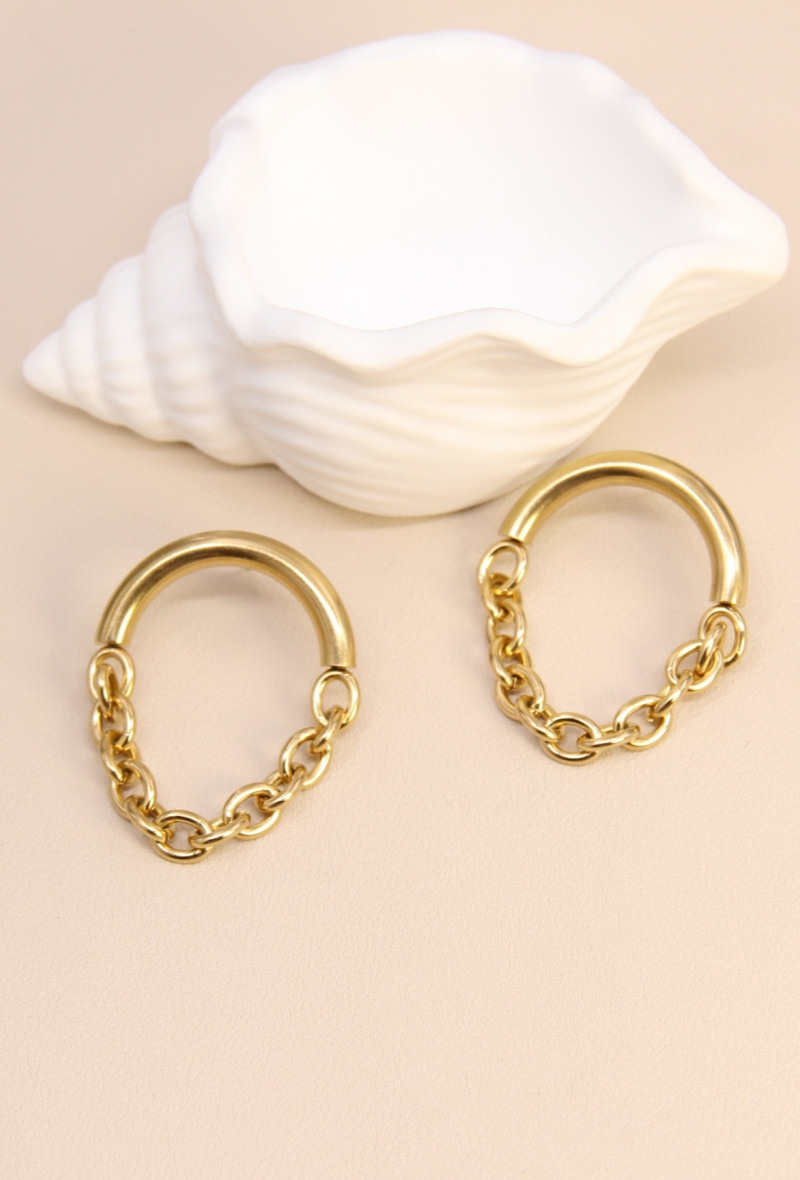 Grossiste Bellissima - Boucle d'Oreille Maillon en Acier Inoxydable – Séduction Urbaine