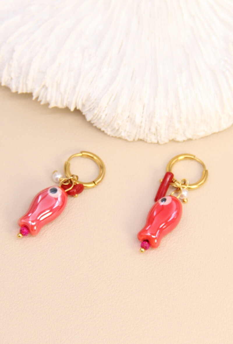 Mayorista Bellissima - Pendientes de pescado: elegancia marina en acero inoxidable