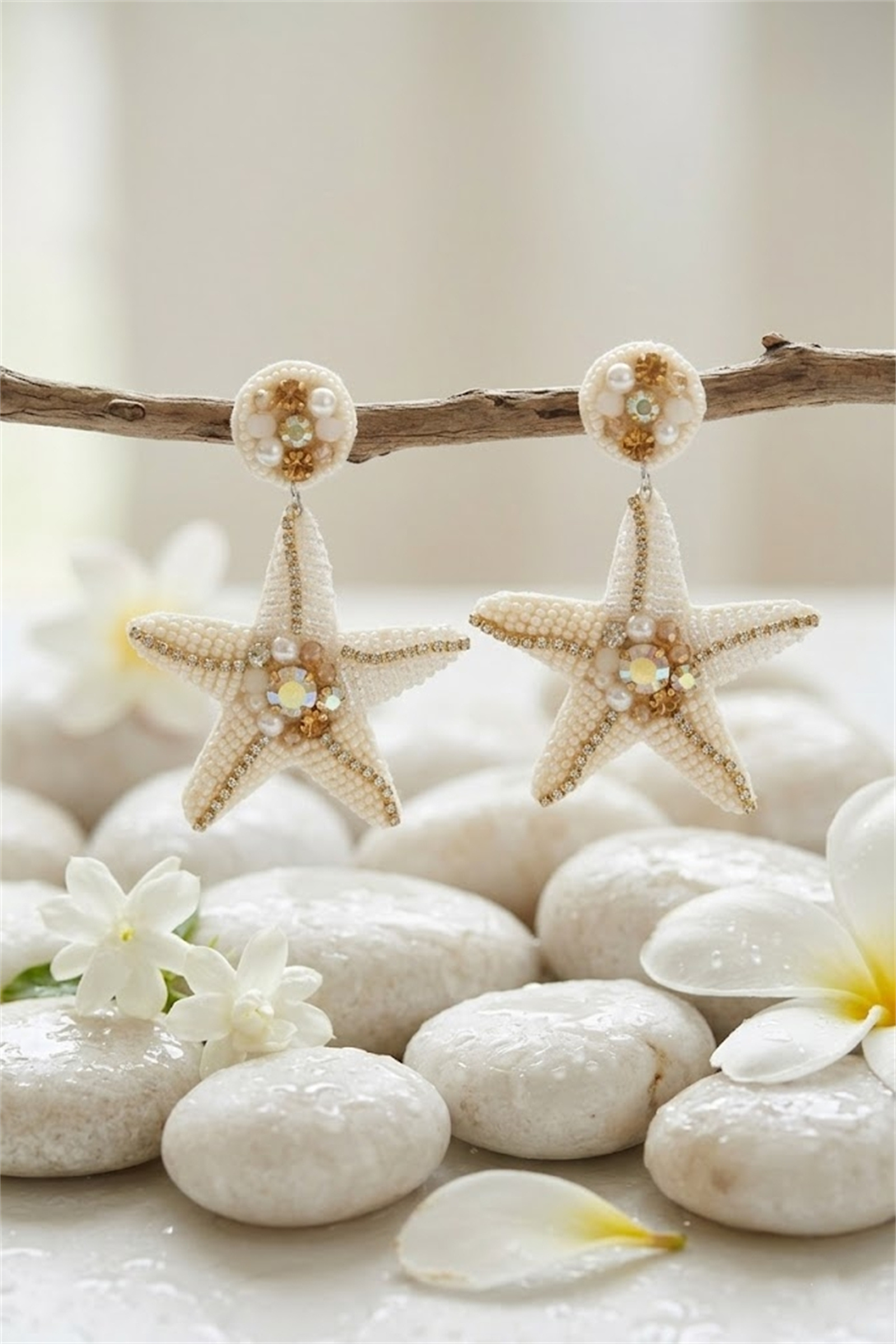 Mayorista Bellissima - Pendientes de Estrella de Mar con Perlas y Strass – Joyería Marina Chic Bohemia