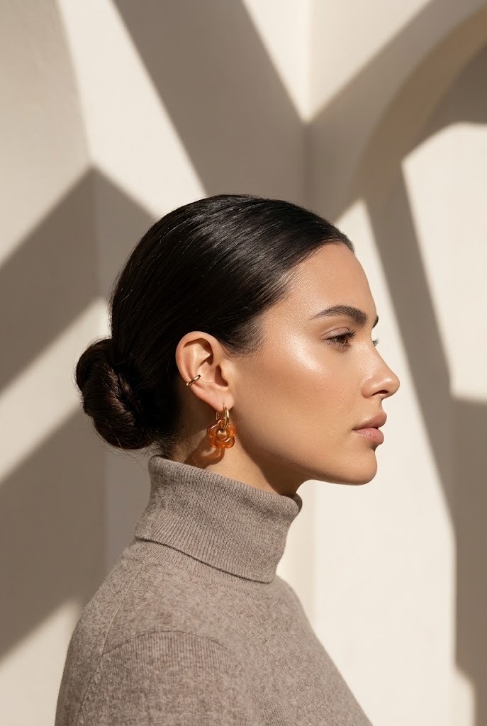 Grossiste Bellissima - Boucles d’Oreilles Créoles Fleur – Créoles Acier Inoxydable Colorées