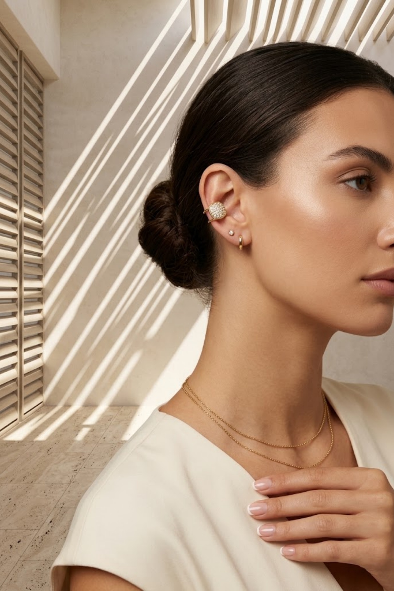Grossiste Bellissima - Mono Boucle d’Oreille Arcade Maille Marine – Chic Intemporel