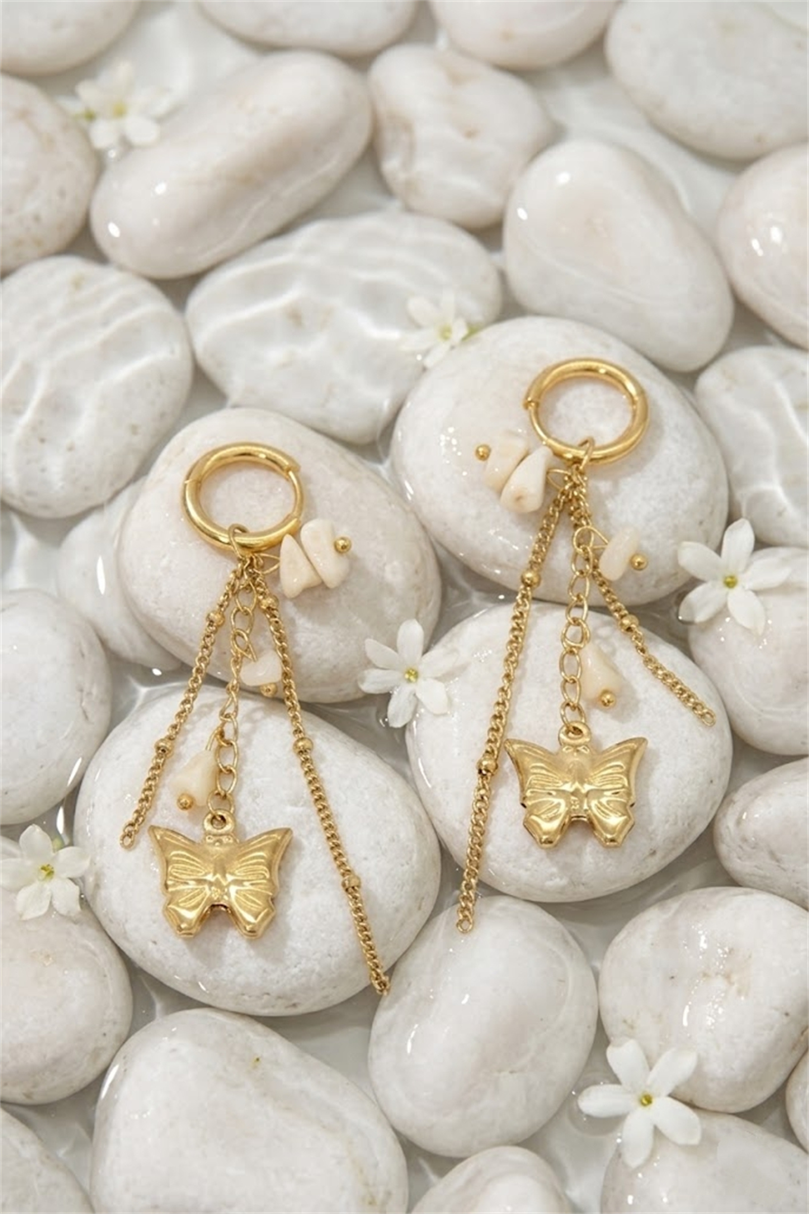 Mayorista Bellissima - Pendientes de Mariposa Dorados – Aros Bohemios Chic & Colgantes de Tendencia