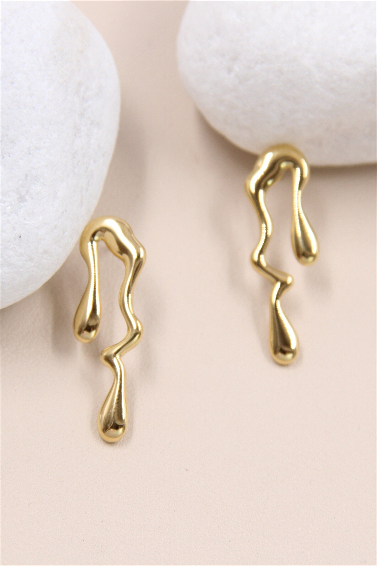 Wholesaler Bellissima - Drop-shaped earrings - Elegance in stainless steel