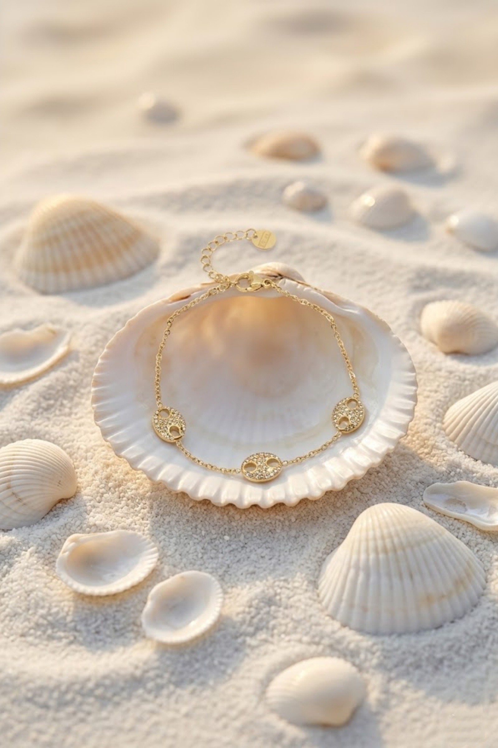 Mayorista Bellissima - Pulsera de Grano de Café con Strass – Elegancia Radiante en Acero Inoxidable