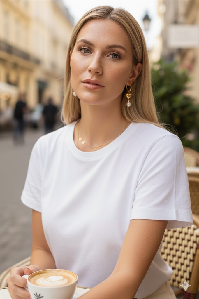 Grossiste Bellissima - Boucles d’oreilles créoles cœur perle en acier inoxydable doré – Bijoux femme tendance