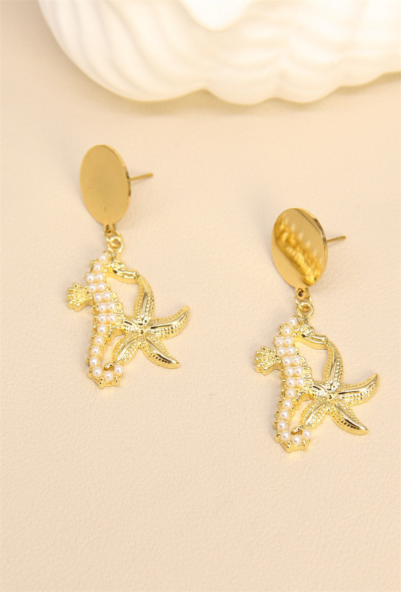 Wholesaler Bellissima - Stainless steel starrier earrings: sea radiance and elegance