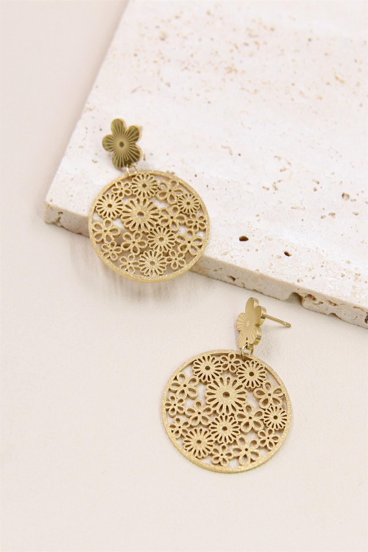 Wholesaler Bellissima - Stainless steel flower earrings