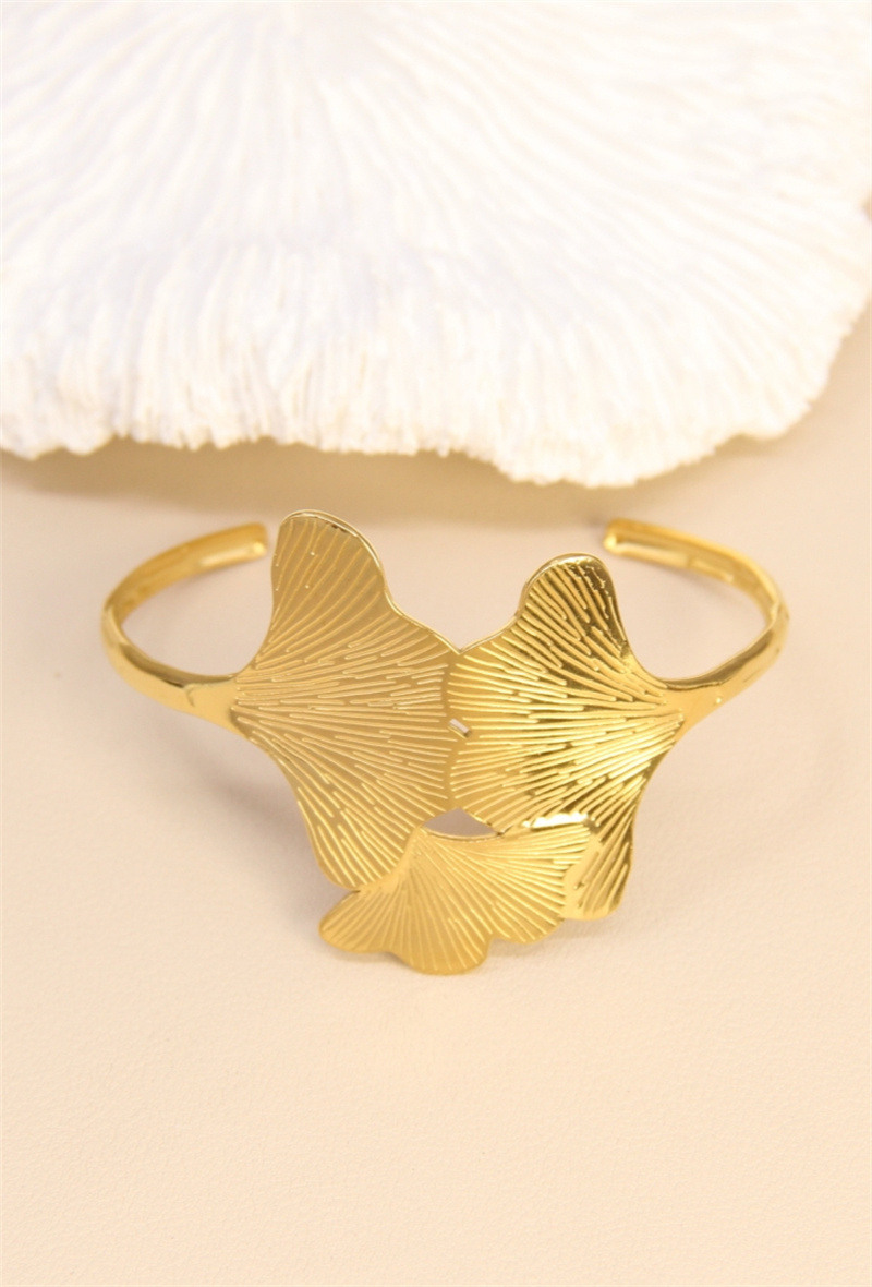 Grossiste Bellissima - Bracelet Feuille de Ginkgo – Élégance Naturelle en Acier Inoxydable !