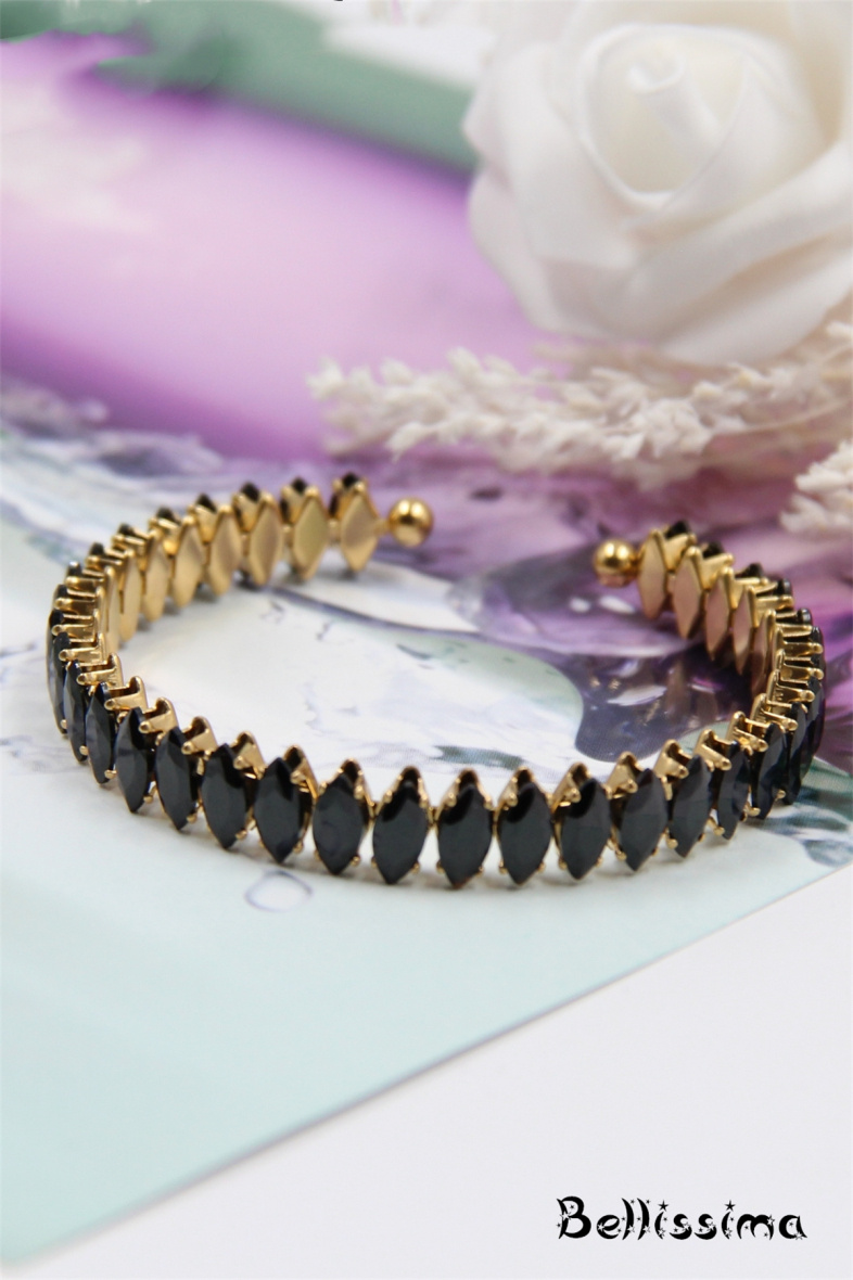 Großhändler Bellissima - Verstellbares Strassarmband aus Edelstahl