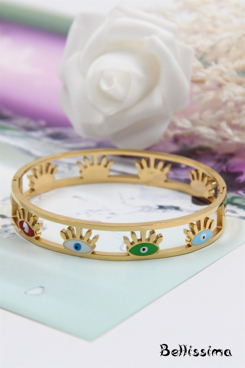 Großhändler Bellissima - Augenarmband aus Edelstahl