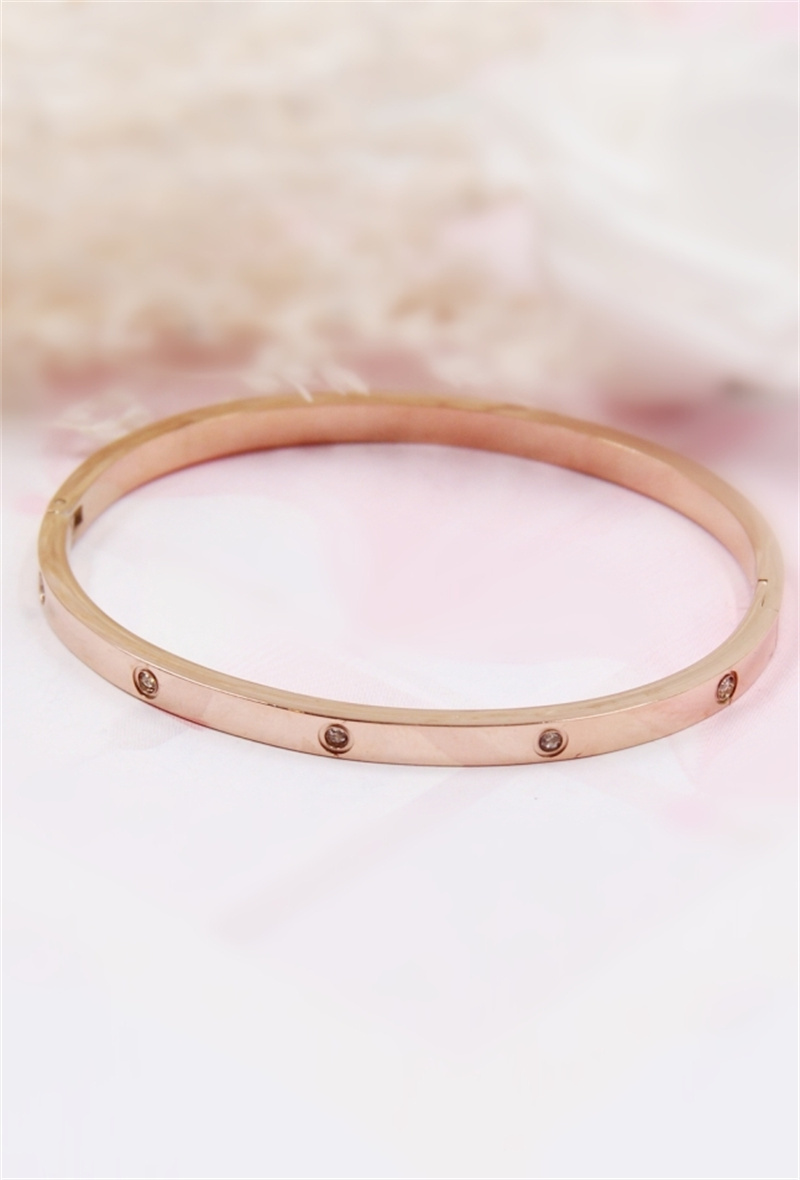 Grossista Bellissima - Bracciale in acciaio inossidabile con diamanti sintetici