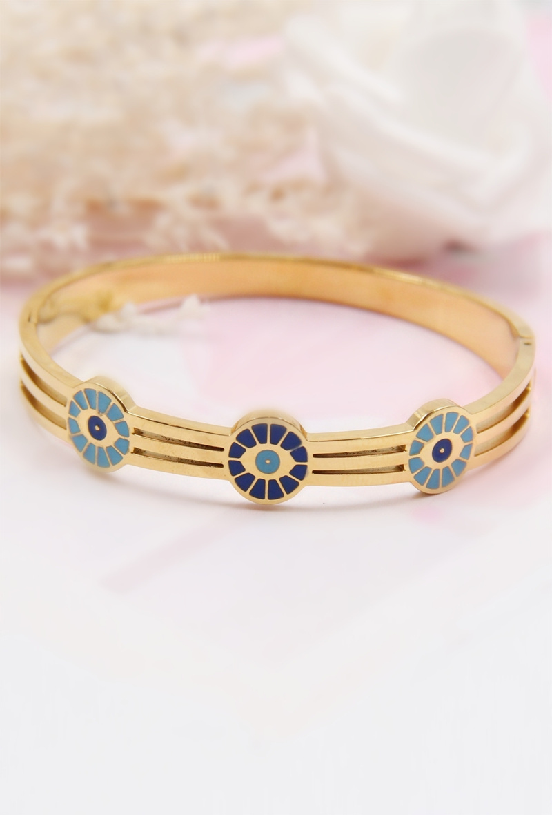 Grossista Bellissima - Bracciale rigido occhio in acciaio inossidabile