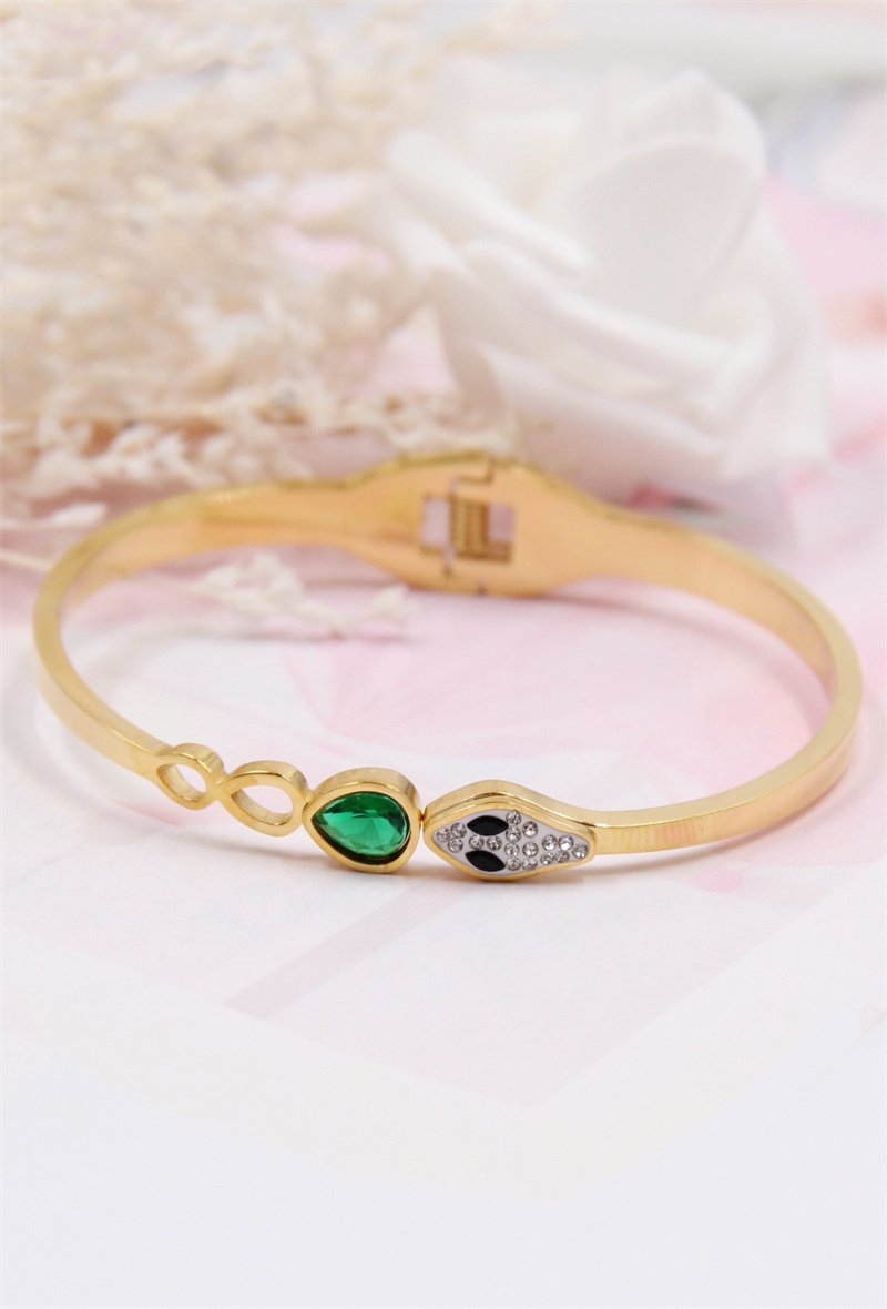 Grossista Bellissima - Bracciale serpente in acciaio inossidabile con diamanti sintetici