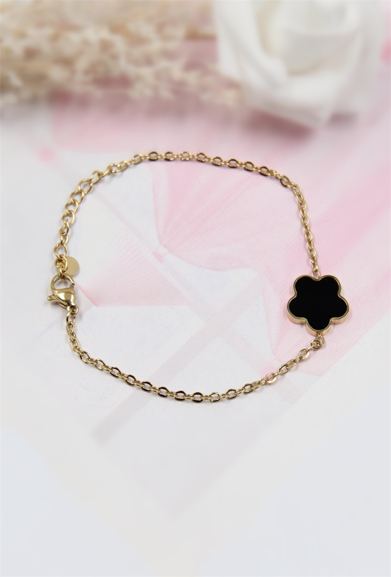 Mayorista Bellissima - Pulsera de trébol de acero inoxidable.
