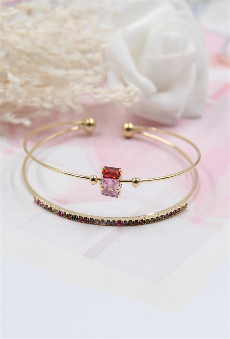 Grossista Bellissima - Bracciale regolabile in rodio, impreziosito con zirconi
