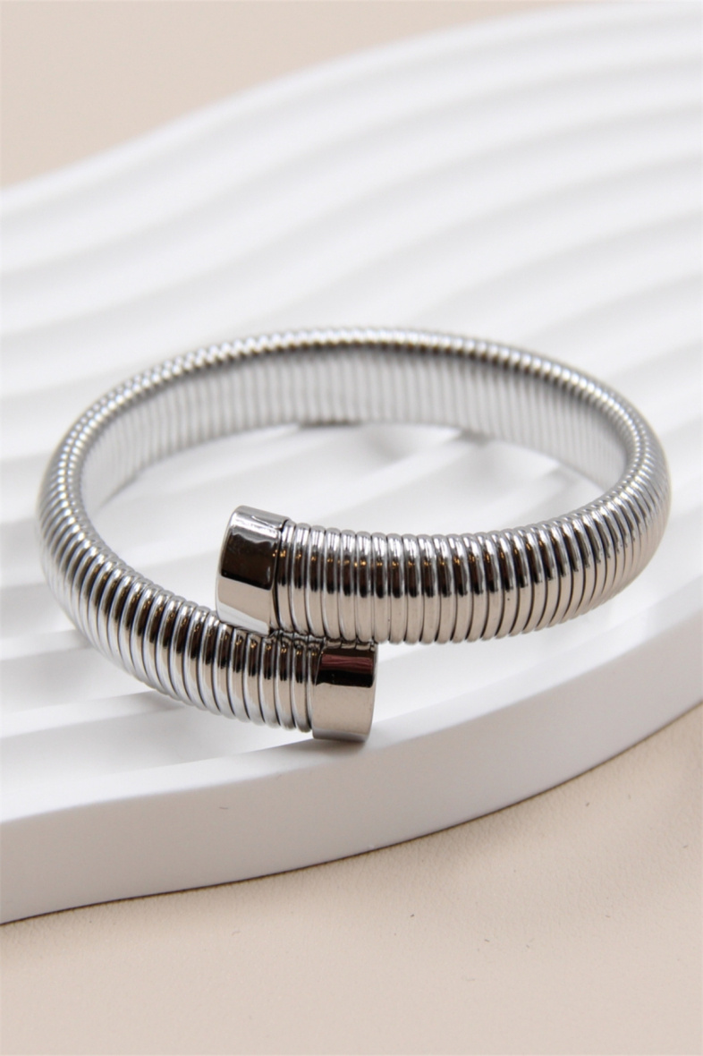 Grossista Bellissima - Bracciale rigido largo regolabile in acciaio inossidabile