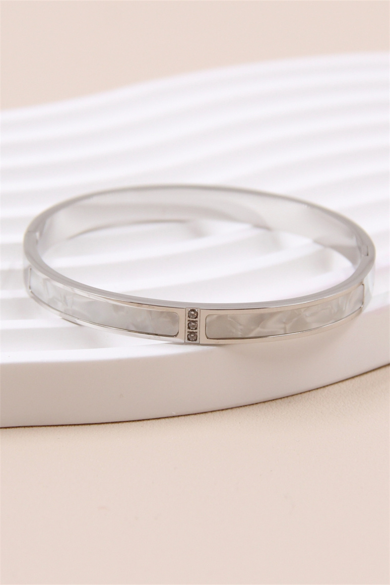 Grossista Bellissima - Bracciale rigido perlato in acciaio inossidabile