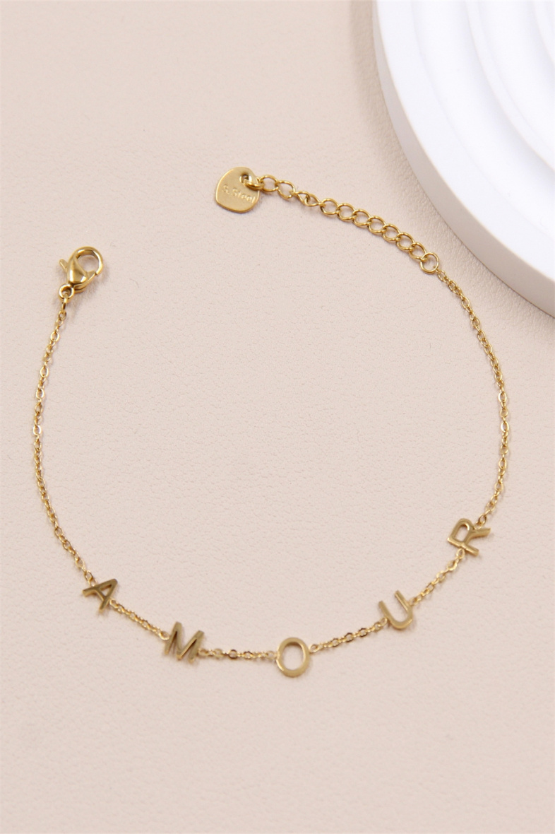 Mayorista Bellissima - Pulsera de acero con mensaje “LOVE”