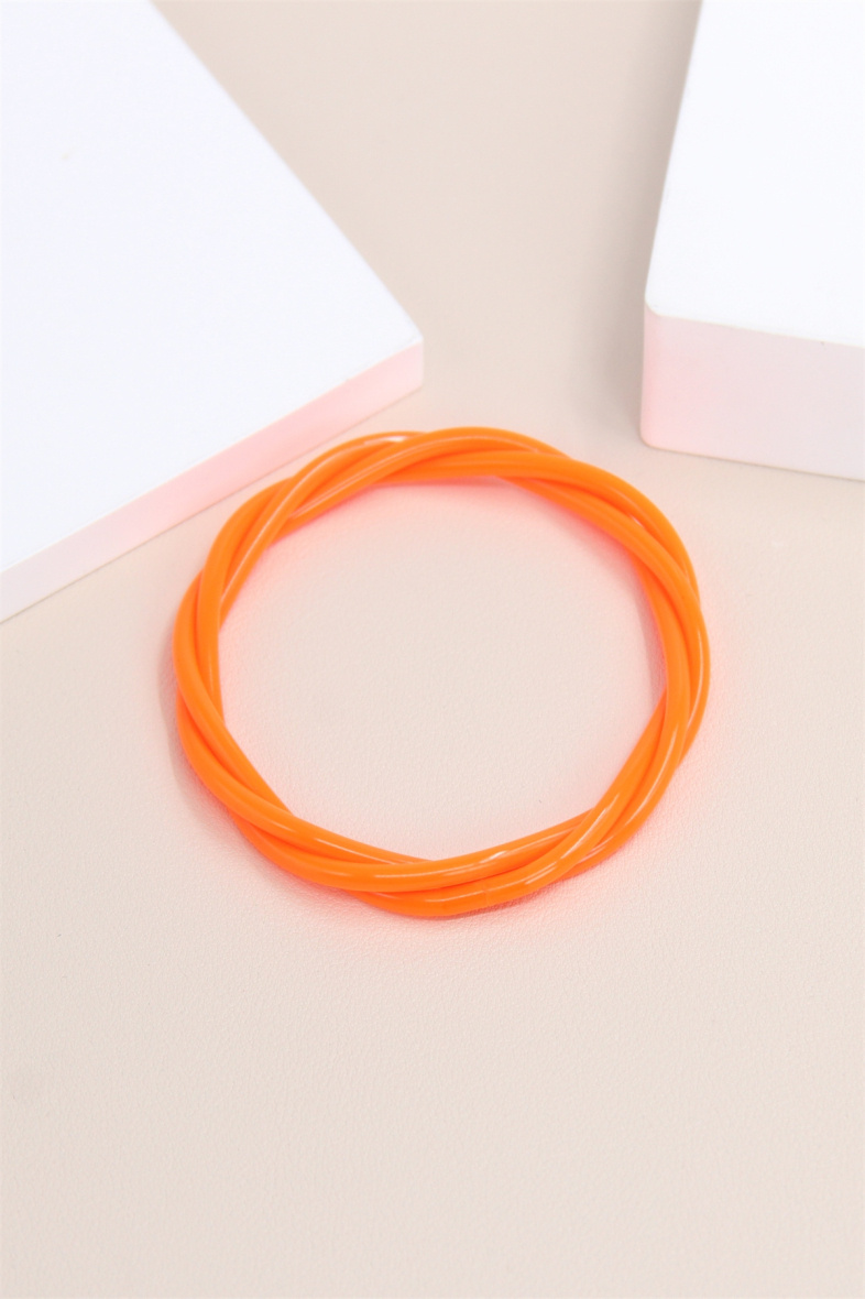 Grossiste Bellissima - Bracelet jonc Bouddhiste tressé pailleté souple