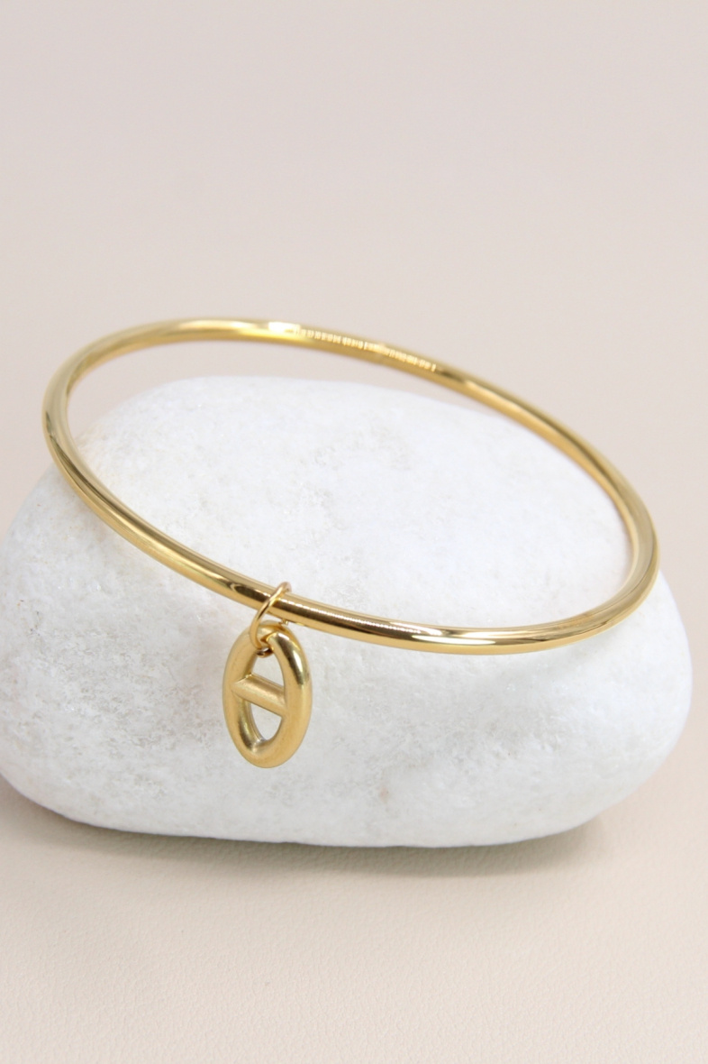 Grossiste Bellissima - Bracelet jonc ornée de boucle en acier inoxydable