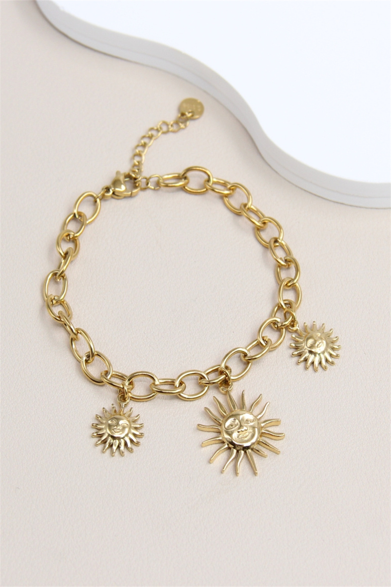 Wholesaler Bellissima - Stainless Steel Sun Charm Bracelet