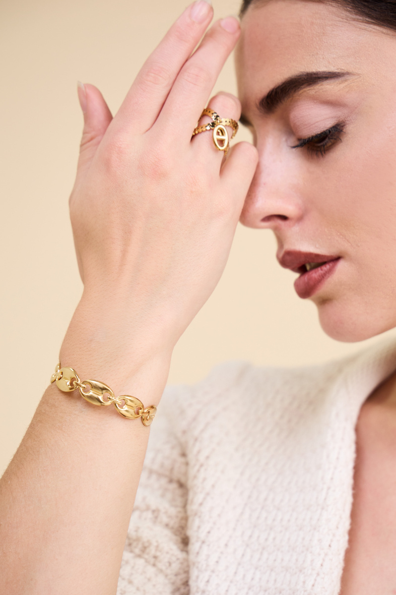 Grossiste Bellissima - Bracelet Jonc Ajustable en Acier Inoxydable avec Design graine de café