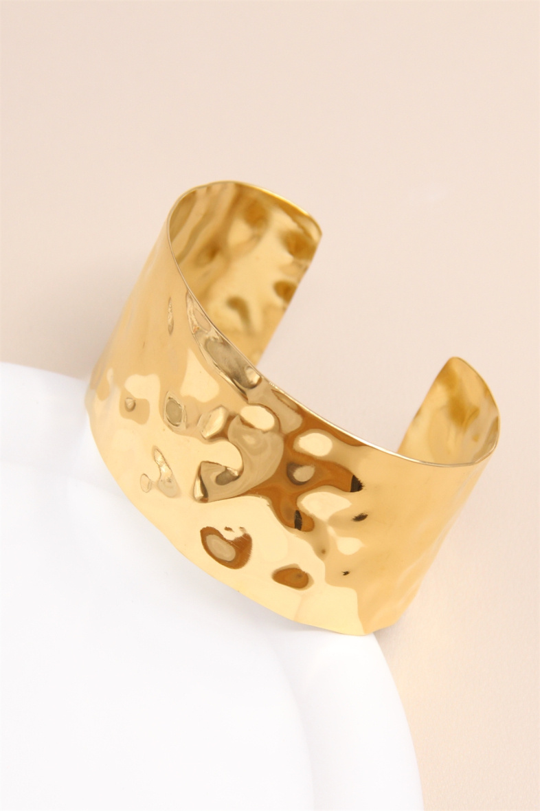 Mayorista Bellissima - Brazalete ajustable martillado en acero inoxidable