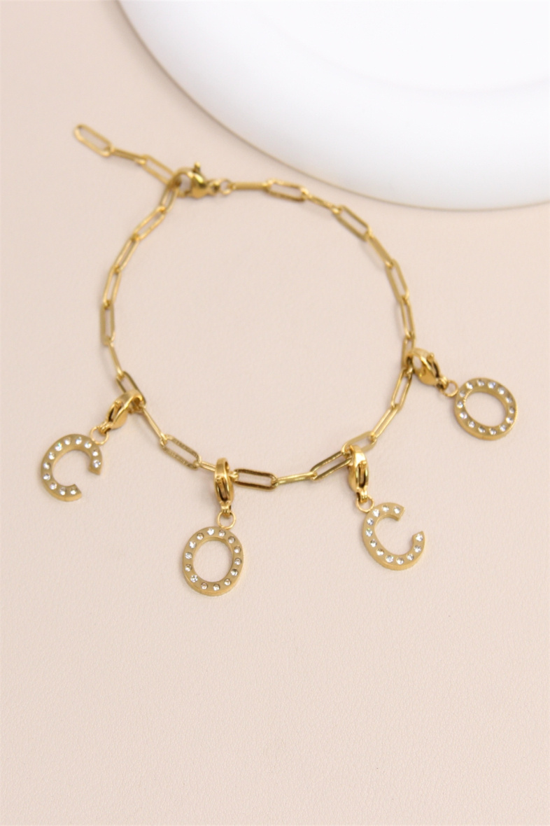 Grossiste Bellissima - Bracelet maillon allongé compatible pour attacher des pendentifs charm's