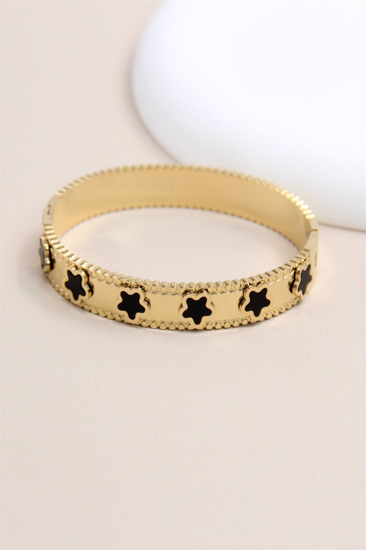Grossiste Bellissima - Bracelet Jonc Trèfle en Acier Inoxydable