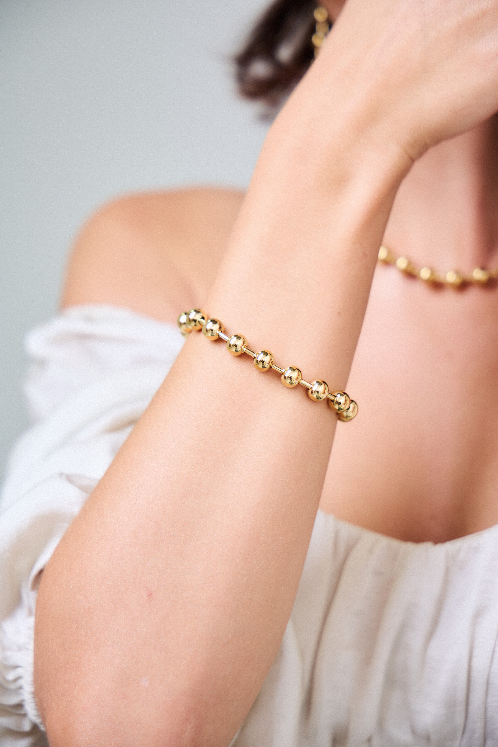 Grossiste Bellissima - Bracelet en Acier Inoxydable avec Perles : Élégance Moderne
