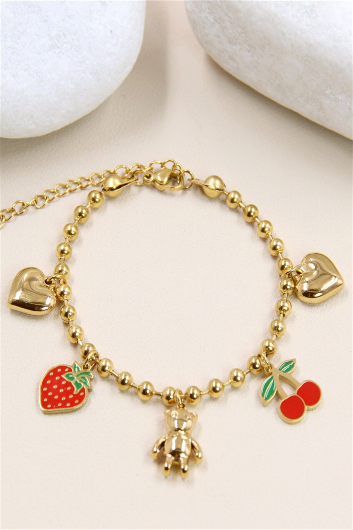 Grossiste Bellissima - Bracelet Breloque en Acier Inoxydable - Élégance Ludique