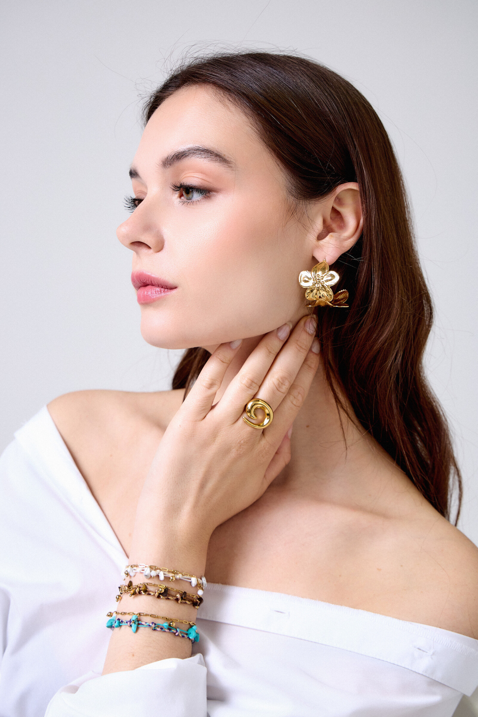Grossiste Bellissima - Bracelet duo acier inoxydable & pierres