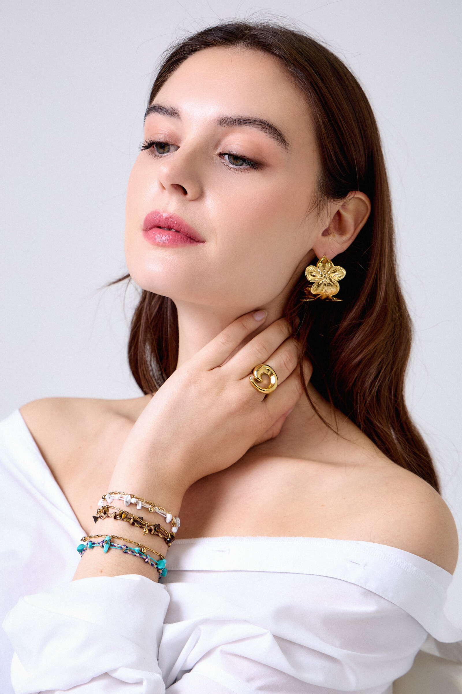 Grossiste Bellissima - Bracelet duo acier inoxydable & pierres