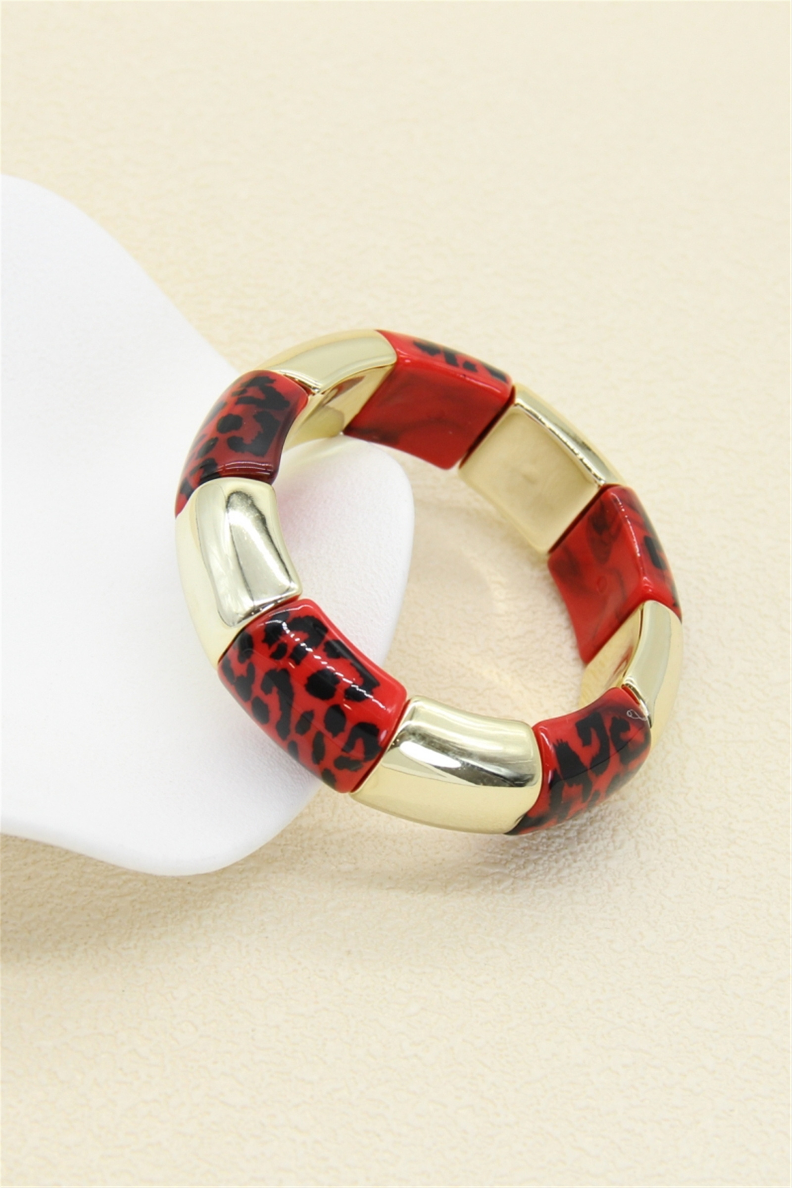 Grossiste Bellissima - Bracelet élastique léopard doré – style moderne