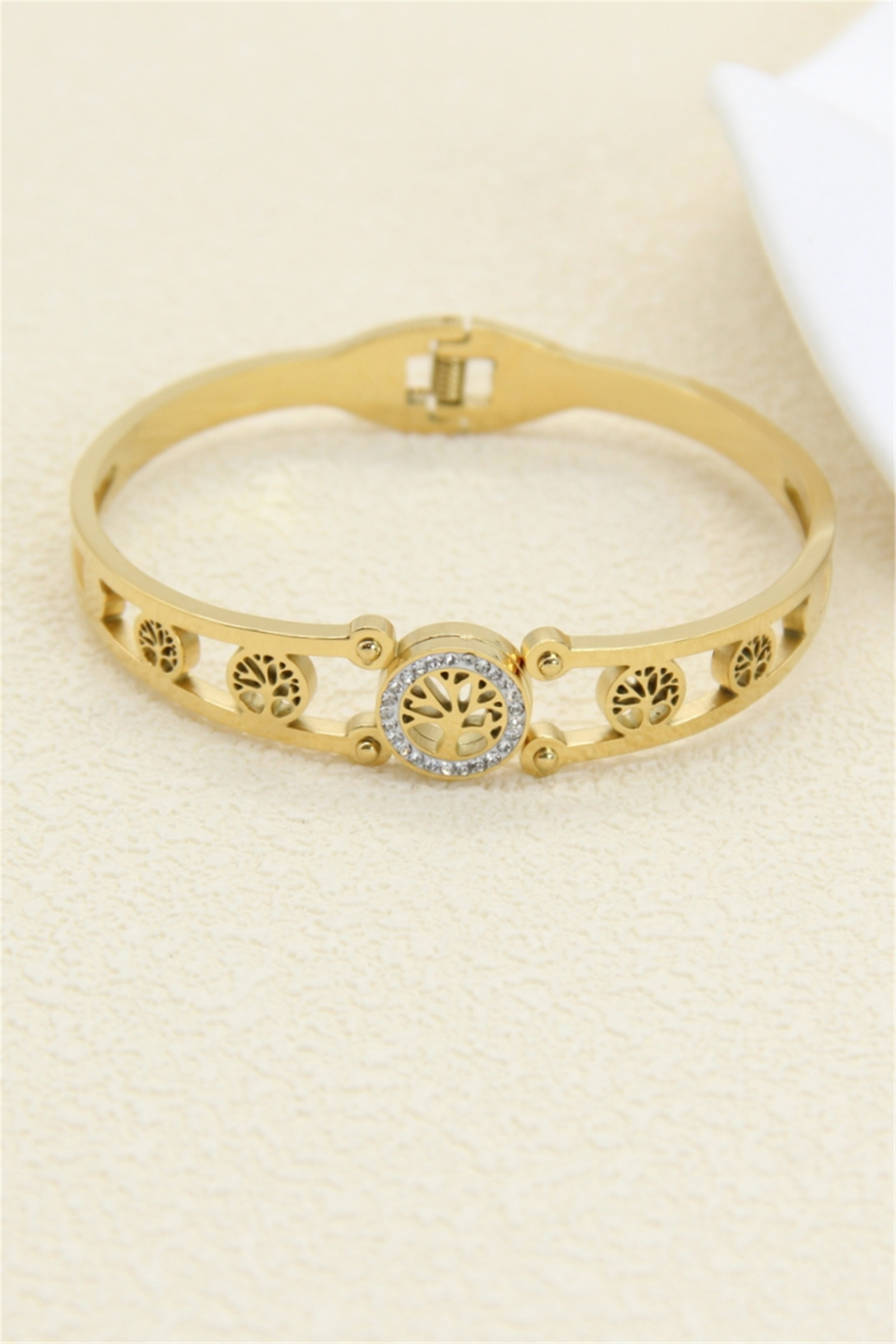 Grossiste Bellissima - Bracelet Jonc Arbre de Vie en Acier Inoxydable