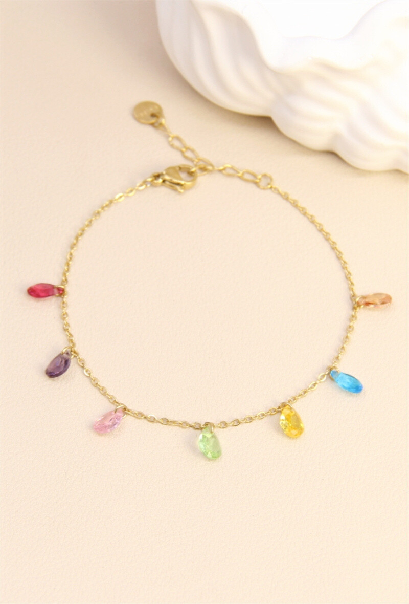Grossiste Bellissima - Bracelet goutte en verre – Acier inoxydable