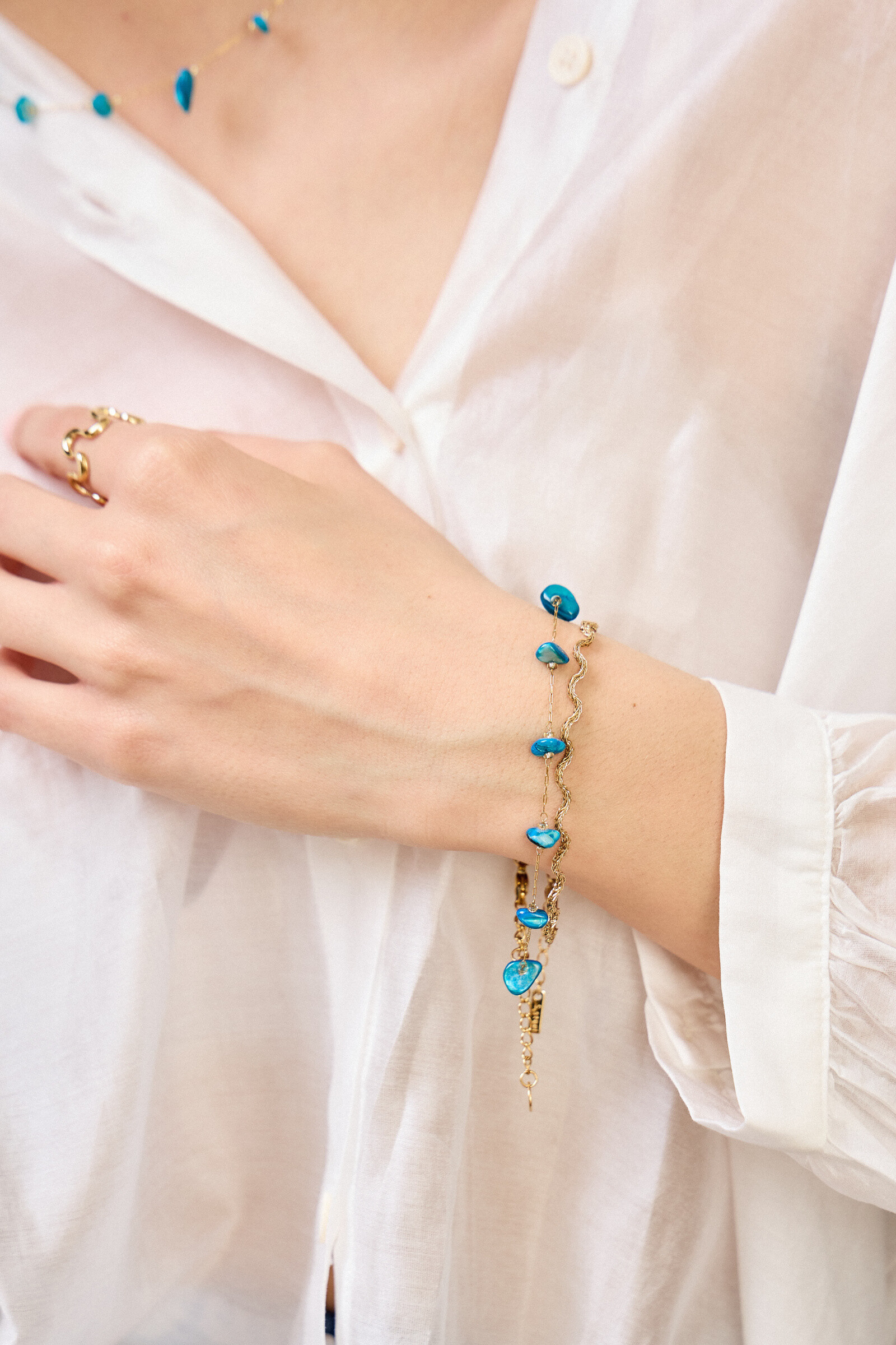 Grossiste Bellissima - Bracelet Ondulé Tressé en Acier Inoxydable – Élégance Moderne et Unique