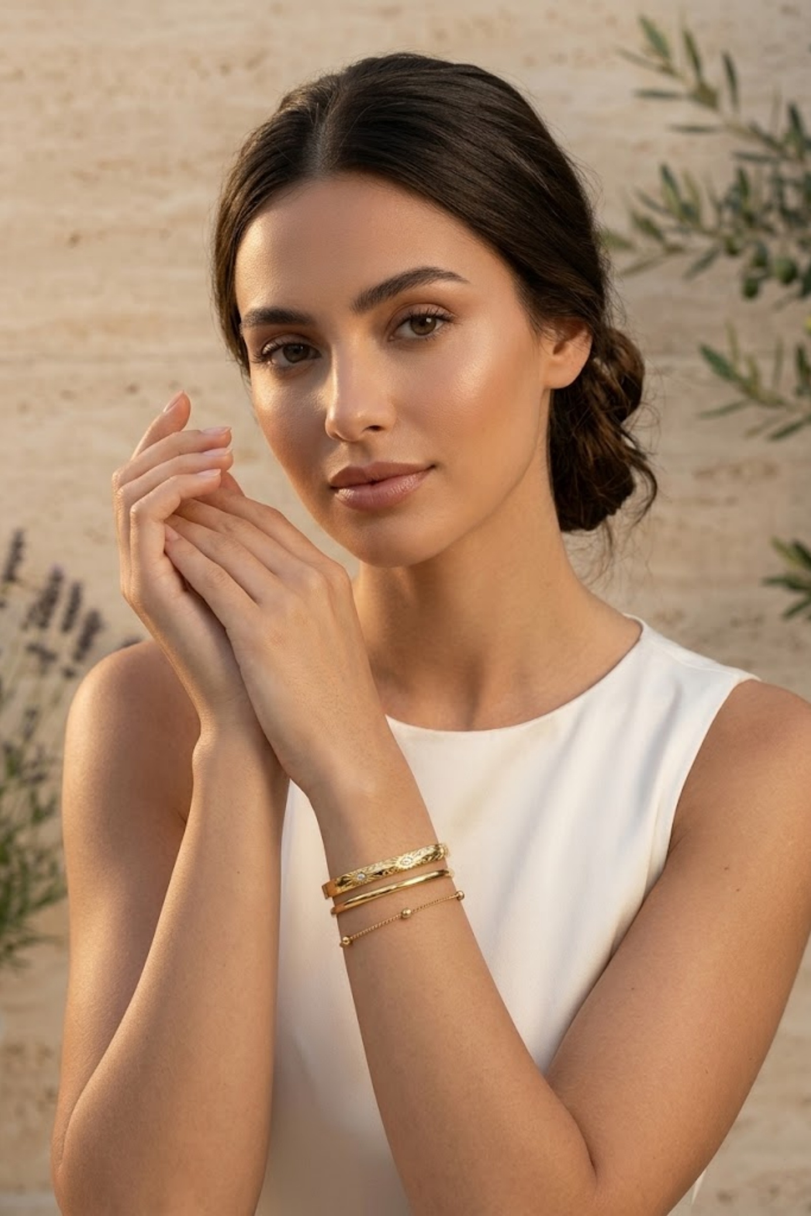 Grossiste Bellissima - Bracelet Jonc Œil Strass en Acier Inoxydable