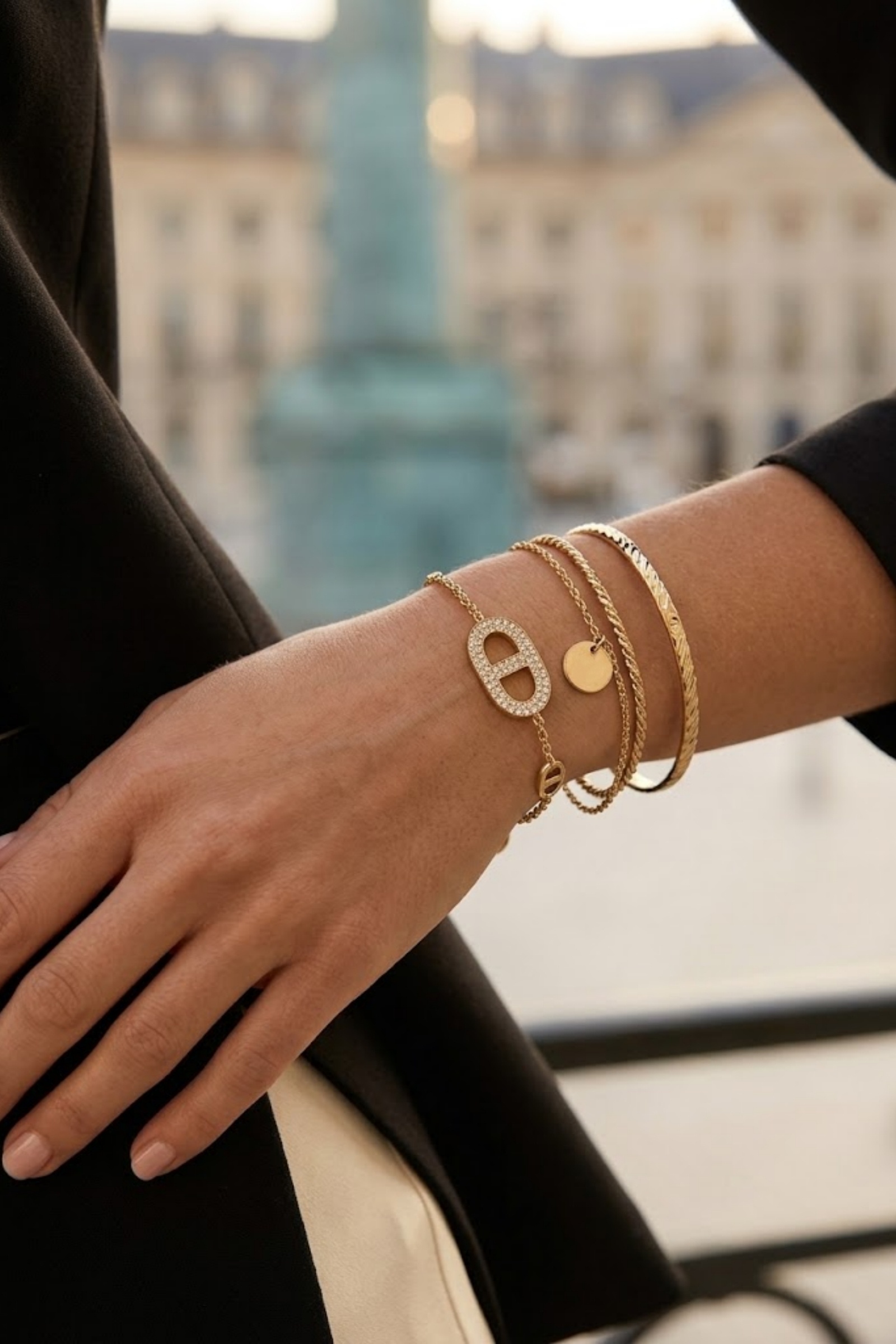Großhändler Bellissima - Marine-Kettenglieder Zirkonium Armband – Eleganter Glanz