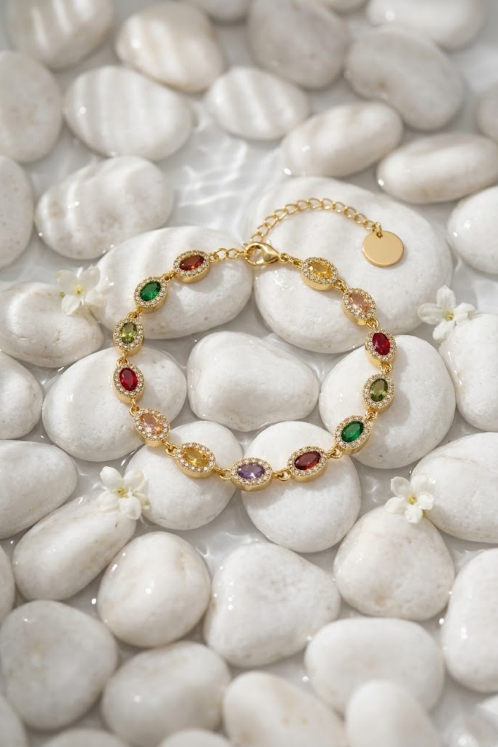 Mayorista Bellissima - Pulsera de Cristal Multicolor Acero Inoxidable – Brillo Chic y a la Moda