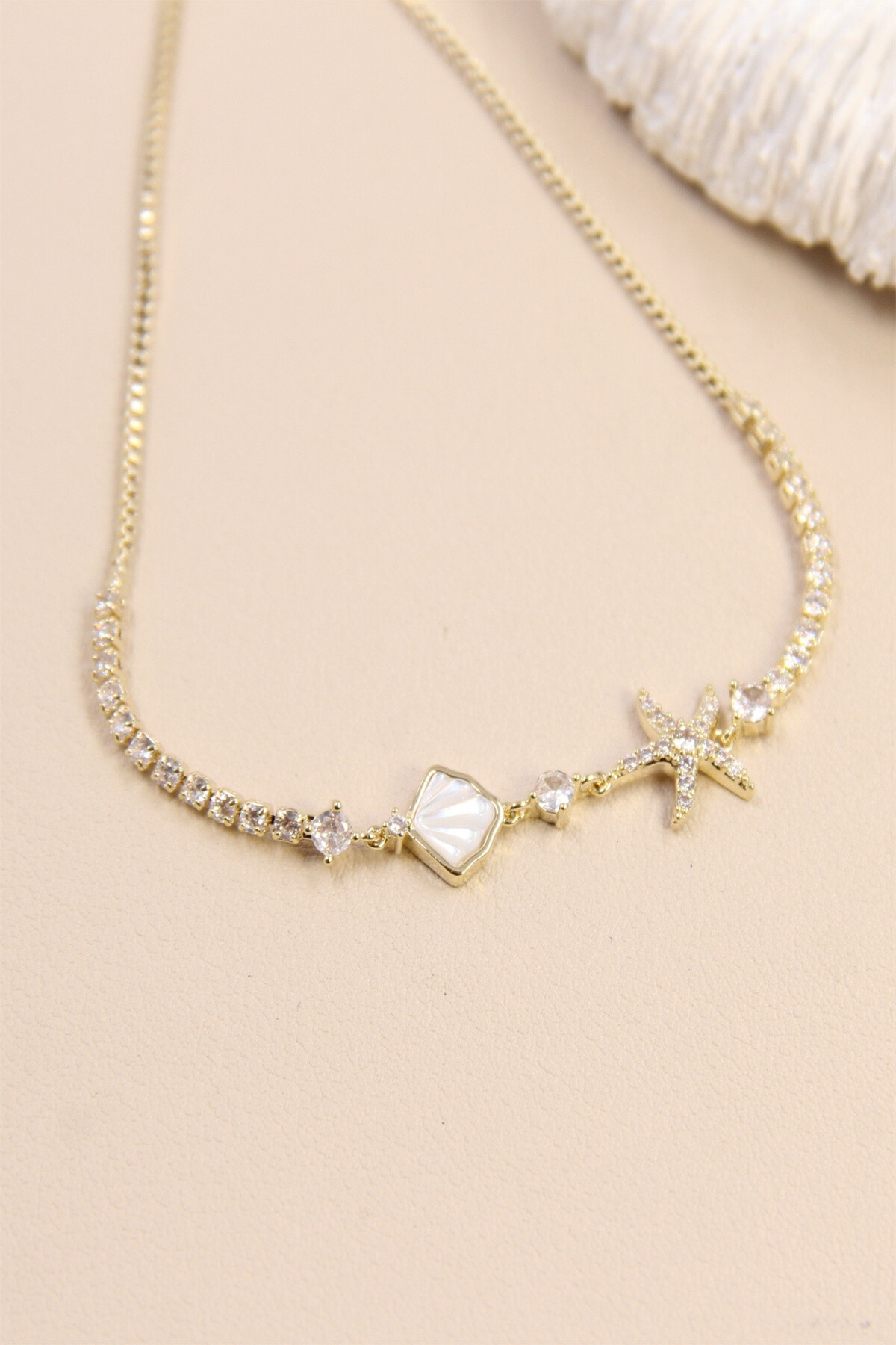 Grossiste Bellissima - Bracelet Étoile de Mer Coulissant Ajustable Strass Hypoallergénique