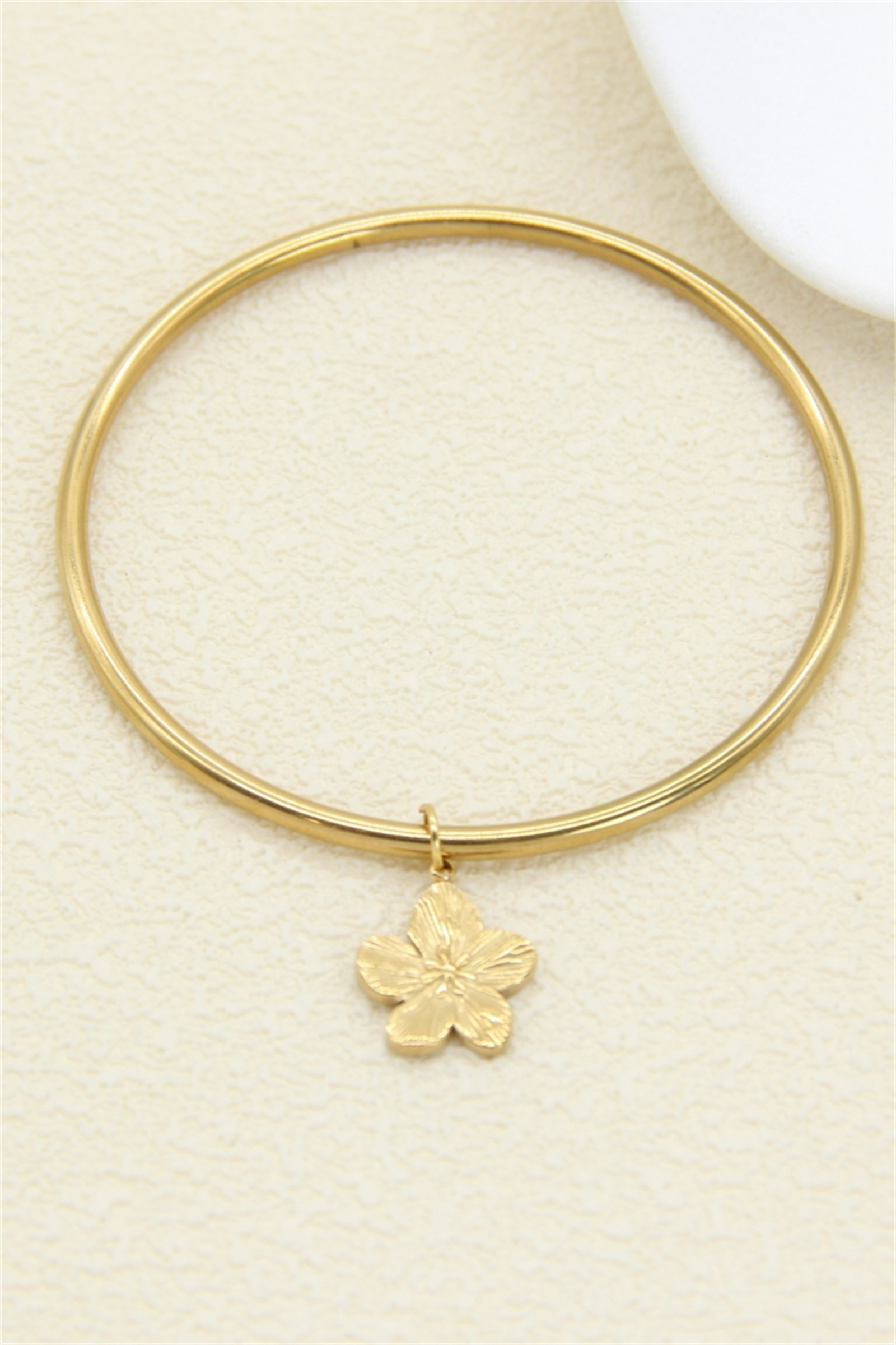 Grossiste Bellissima - Bracelet Jonc Fleur en Acier Inoxydable