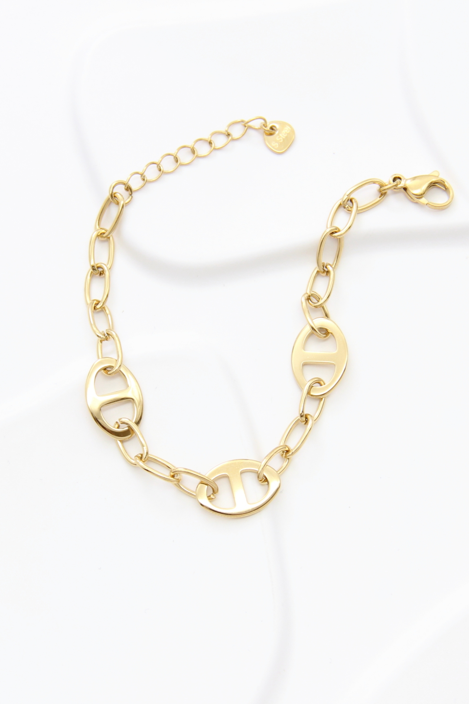 Grossiste Bellissima - Bracelet maillons et maillons ovales en acier inoxydable