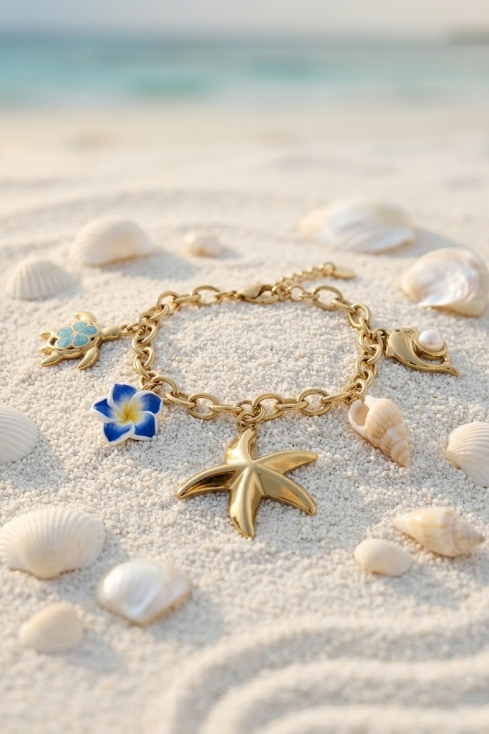 Grossiste Bellissima - Bracelet Charms Étoile de Mer & Coquillages – Esprit Bord de Mer