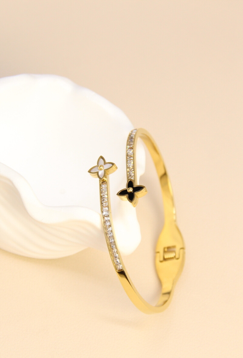Grossista Bellissima - Bracciale a stella decorato con strass in acciaio inossidabile - lucentezza scintillante
