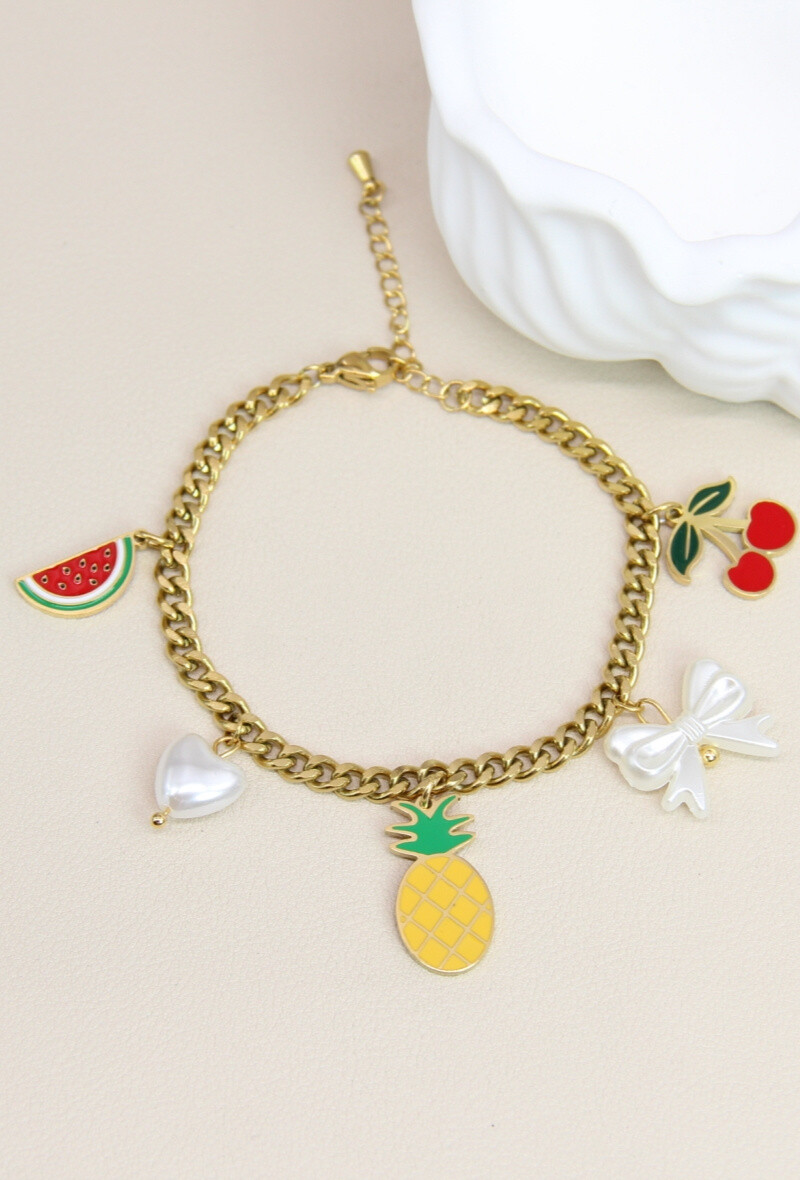 Grossiste Bellissima - Bracelet en Acier Inoxydable orné de breloque Pastèque