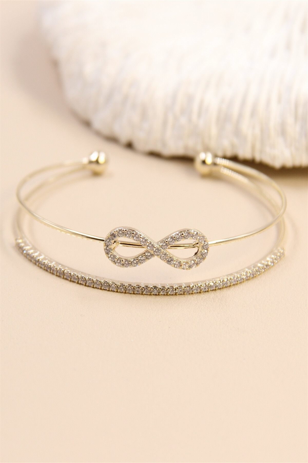 Grossiste Bellissima - Bracelet Jonc Infini Ajustable Strass Hypoallergénique