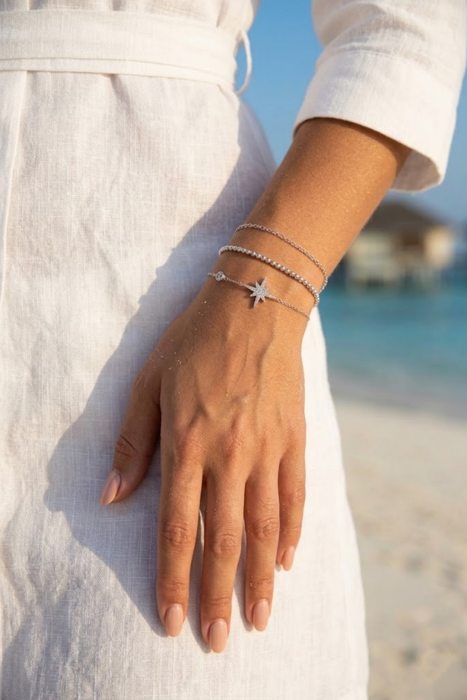 Großhändler Bellissima - Stern- & Zirkon-Armband aus Edelstahl